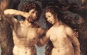GOSSAERT, Jan (Mabuse) Adam and Eve (detail) sdg Spain oil painting artist